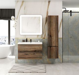 Шкаф подвесной Art&Max Techno 40x160см правый дуб бомонд лофт AM-Techno-1600-AC-SO-LW646-R