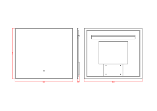 Зеркало с подсветкой Armadi Art 543-080-GM 80 см оружейная сталь