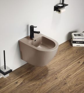 Биде CeramaLux В2342BDMC подвесное капучино