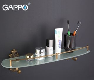 Полка стеклянная Gappo G3607 бронза