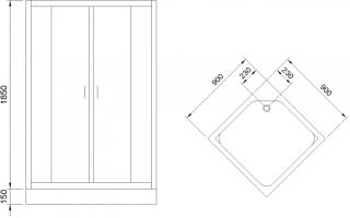 Душевой уголок Royal Bath HP 90x90см чёрный RB90HP-C-BL