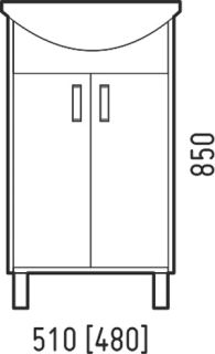 Тумба под раковину Corozo Колор 50см белый/красный SD-00000696
