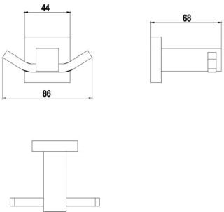 Крючок двойной Timo Selene хром 10012/00