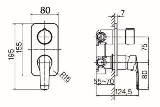 Встраиваемый смеситель с тремя выходами IDDIS Ray RAYSB00i68 хром