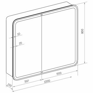 Зеркало-шкаф с подсветкой Continent Elliott МВК031 100см белый