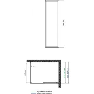 Душевая стенка WasserKRAFT Lopau 90 32S07-RP90 профиль Хром стекло прозрачное