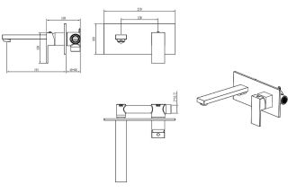 Встраиваемый смеситель для раковины Boheme Qubic 475-BR бронза