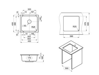 Мойка кухонная Granula 3801, АЛЮМИНИУМ