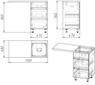Тумба под раковину для стиральной машины Stella Polar Корделия 50см белый SP-00001112