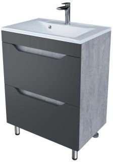 Тумба под раковину Stella Polar Абигель 65см серый/цемент SP-00001131