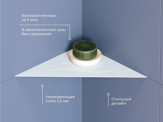 Металлическая полка RGW MT-02W 49279902-01 угловая Белая