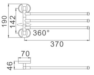 Полотенцедержатель Haiba HB1913 37см хром