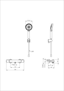 Смеситель для душа Wonzon & Woghand INN 6 WW-B2029-A-CR с термостатом хром
