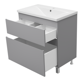 Напольная тумба под раковину Misty Лаки 80 см П-Лак-01080-5012Я серый