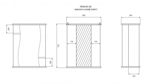 Зеркальный шкаф с подсветкой Misty Лиана 60см правый белый
