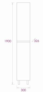 Пенал напольный Onika Милтон 403078 30см серый/дуб сонома