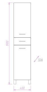 Пенал напольный Onika Модерн 404010 с бельевой корзиной правый 40см белый