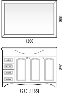 Зеркало с подсветкой Corozo Классика 120см белый SD-00000815