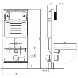 Комплект унитаза с инсталляцией Aquatek SET AQUATEK БЕТТА KDI18 с сиденьем Микролифт и клавишей смыва хром