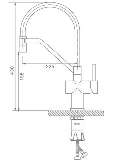Смеситель для кухни Raglo R86.41.05 со съемным изливом на магните сатин