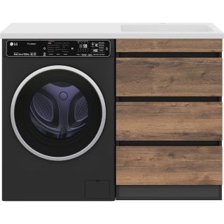 Напольная тумба под раковину Misty Коломбо 120 R УТ000015588 56 см Дуб Галифакс Антрацит