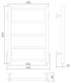 Водяной полотенцесушитель Larusso Феличия П5 40x60см хром 4670078535399
