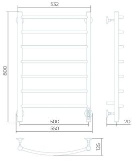 Электрический полотенцесушитель Larusso Классик П7 50x80см белый матовый 4670078536518