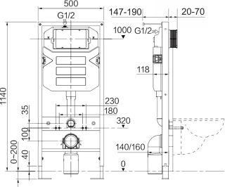 Комплект с инсталляцией Ceramica Nova CN3001_1001W_1000 унитаз Play CN3001 крышка-сиденье с микролифтом и инсталляция Envision CN1001W с белой матовой кнопкой смыва Round