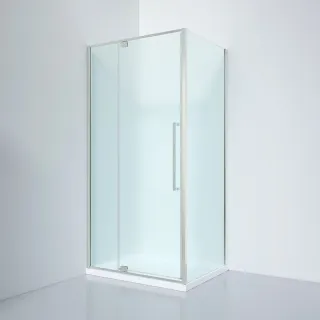 Душевой уголок Black&White Stellar Wind 818100CF 100x80 см профиль хром стекло матовое