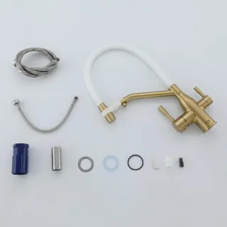 Смеситель для кухни Frap F4397-3 золотой сатин