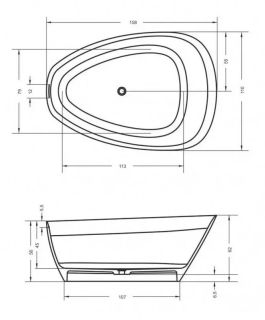 Ванна из искусственного камня Riho Toledo B126001105 160x110см белый