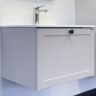 Тумба с раковиной Comforty Ереван 00-00017879 60 см Серый шелк