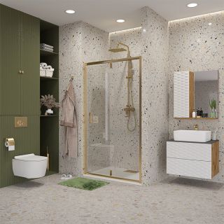 Душевая дверь Niagara NG-43-12AG 120см золото/прозрачное