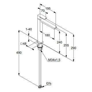 Смеситель для раковины Kludi Renon 422983975 чёрный матовый