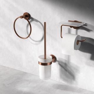 Стойка с туалетной щеткой AM.PM X-Joy A85A33344 розовое золото