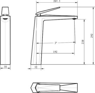 Смеситель для раковины Boheme Venturo 372-SGM антрацит глянец