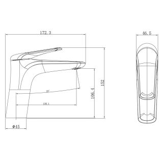 Смеситель для раковины Wonzon & Woghand Elbe WW-A41222-MW белый матовый