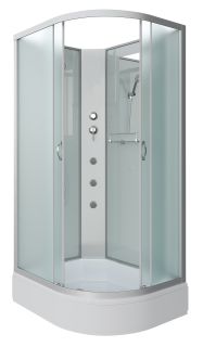 Душевая кабина Niagara NG-33394-14LBKG с гидромассажем 130x90см серебро/матовое