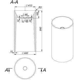 Раковина Holbi Andromeda 44см белый матовый 1.02.019.11.1