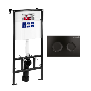 SЕТ Инсталляция Sava Fix Slim+клавиша смыва COOL черный матовый