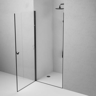 Душевая дверь AM.PM Sunny W87G-90-1P-BT прозрачное стекло профиль черный матовый 90x190