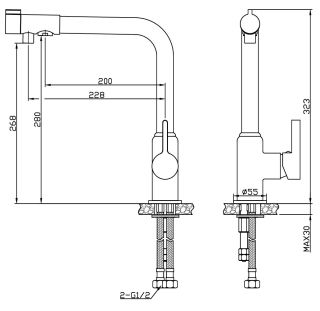 Смеситель для кухни ESKO K24 хром