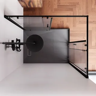 Душевой уголок AM.PM Sunny W87G-403-12090-BT  120х90 см профиль черный