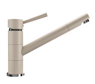 Смеситель для кухни Ulgran Classic U-025-328 с низким поворотным изливом бежевый