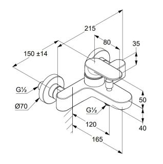 Смеситель для ванны Kludi Louva 246913975 чёрный матовый