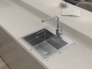 Мойка кухонная GranFest METAL 5045 нерж  Нержавеющая сталь