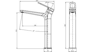 Смеситель для раковины Black&White Gravity 7209GM оружейная сталь