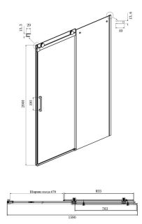 Душевая дверь Ambassador Benefit 19021105HX 160см хром/прозрачное