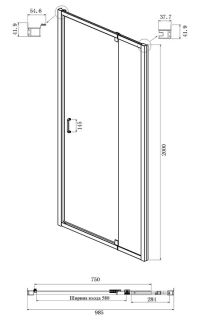 Душевой уголок Ambassador Elysium 111021104KX-90KX 100x90см хром/прозрачное