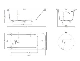 Ванна из искусственного камня Salini Orlanda S-Sense 102016M 170x80см белый матовый